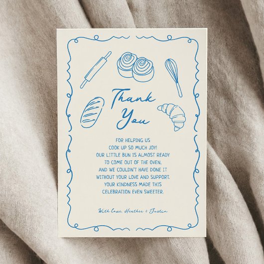 パンインザオーブンベーカリーベビーシャワー サンキューカード