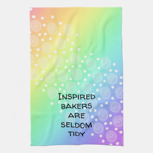 パンインスパイアカーはめったにレインボーを綺麗に使わない キッチンタオル (縦)