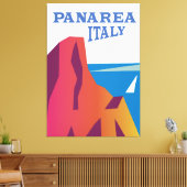 パンエリアイタリアヴィンテージセーリング旅行ポスター キャンバスプリント (インサイチュ (リビング))