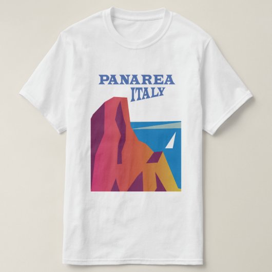 パンエリアイタリアヴィンテージセーリング旅行ポスター Tシャツ (デザイン正面)