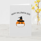 パンキン·ウィッチ·ハットとマスク隔離ハロウィーン·おもしろい カード (黄色い花)
