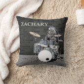 パンクおもしろいロックドラマーベア名前をカスタムするミュージシャン クッション (ブランケット)