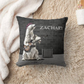 パンクおもしろいロックベアギター名前をカスタムするミュージシャン クッション (ブランケット)