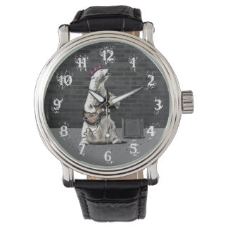 パンクおもしろいロックベア遊スのギター重金属 腕時計