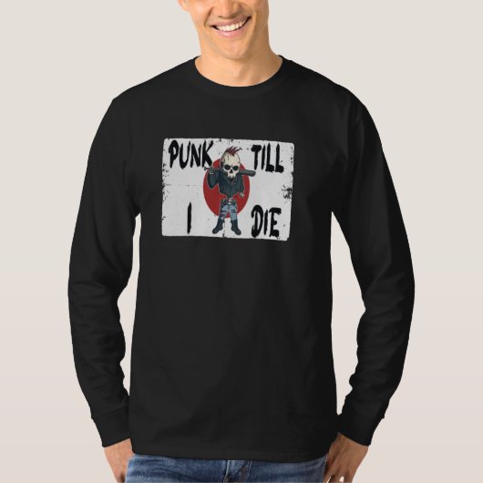 パンクが死ぬまで日本国旗日本の版 Tシャツ (正面)