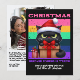 パンクな猫のレトロクリスマス写真が面白い シーズンカード
