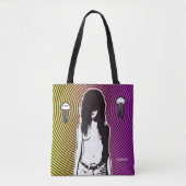 パンクのゴシックの気色悪い女の子の恐くサイケデリックなシーカー トートバッグ (正面)