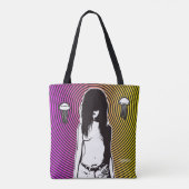 パンクのゴシックの気色悪い女の子の恐くサイケデリックなシーカー トートバッグ (裏面)