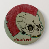 パンクのスカル 缶バッジ (正面)