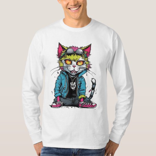 パンクの悪猫 Tシャツ (正面)