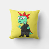 パンクの格好をしたティラノサウルスレックス。 クッション (正面)