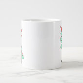 パンクの格好をしたティラノサウルスレックス。 ジャンボコーヒーマグカップ (正面)