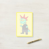 パンクの格好をしたティラノサウルスレックス。 ポストイット (デスク上)