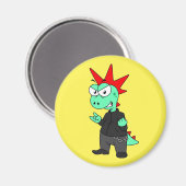 パンクの格好をしたティラノサウルスレックス。 マグネット (正面/裏面)