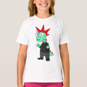 パンクの格好をしたティラノサウルスレックス。 Tシャツ (正面)
