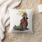 パンクの格好をしたハドロザウルス恐竜。 クッション (ブランケット)