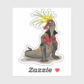 パンクの格好をしたハドロザウルス恐竜。 シール (シート)