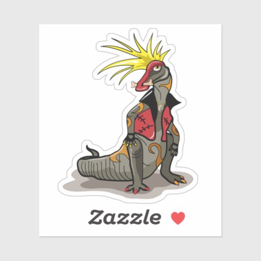 パンクの格好をしたハドロザウルス恐竜。 シール (シート)