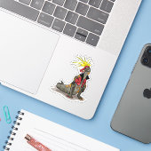 パンクの格好をしたハドロザウルス恐竜。 シール (ノートパソコンとiPhone)