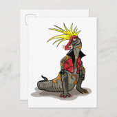 パンクの格好をしたハドロザウルス恐竜。 ポストカード (正面/裏面)