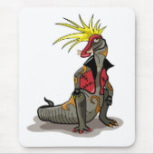 パンクの格好をしたハドロザウルス恐竜。 マウスパッド (正面)