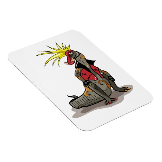 パンクの格好をしたハドロザウルス恐竜。 マグネット (右側)