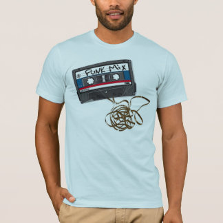 パンクの組合せのカセットテープ淡いブルーのメンズはティーに合いました Tシャツ