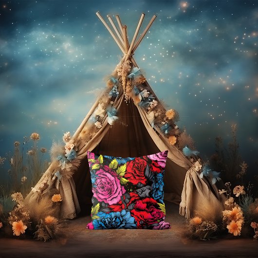 パンクはっきりした開花フローラ装飾用クッション クッション