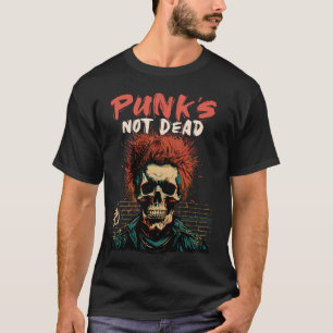 パンクは死んでない ドクロ パンクロック ミュージック - オールドパンク Tシャツ