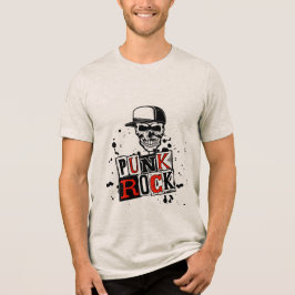 パンクは死んでない:無骨なドクロ トライブレンドTシャツ