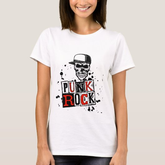 パンクは死んでない:無骨なドクロ Tシャツ (正面)