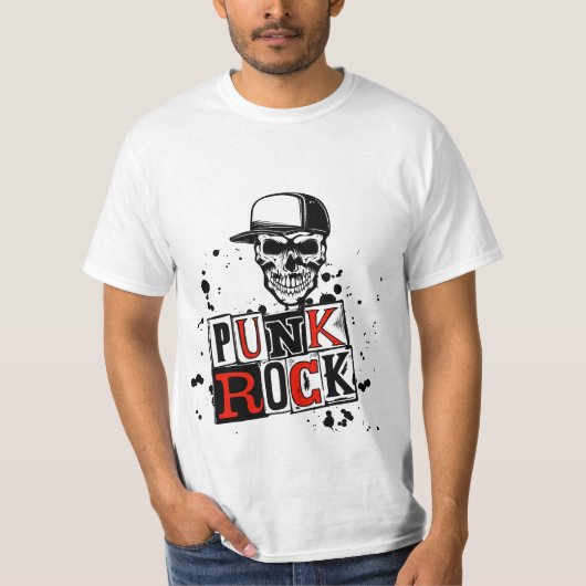 パンクは死んでない：無骨なドクロ Tシャツ (正面)