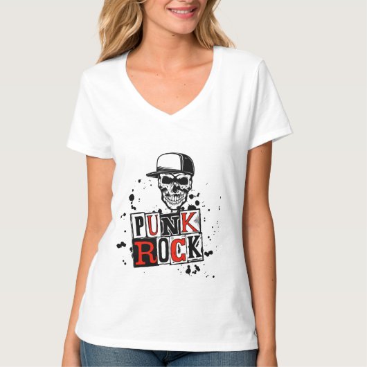 パンクは死んでない:無骨なドクロ Tシャツ (正面)
