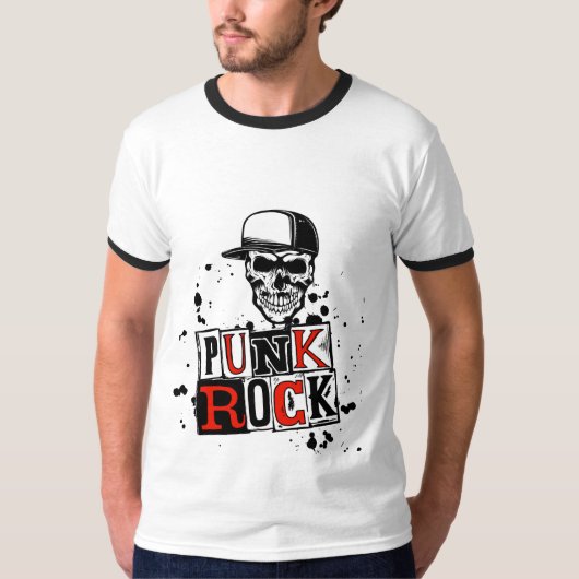 パンクは死んでない:無骨なドクロ Tシャツ (正面)