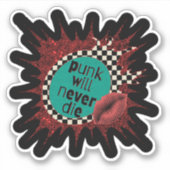 パンクは決してステッカーを独身の死なない シール (正面)