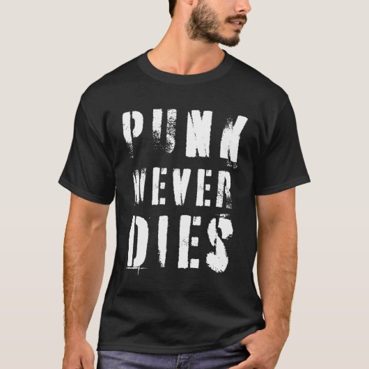 パンクは決して死なない ミュージッククオート Tシャツ (正面)