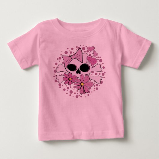 パンクガーリースカル ベビーTシャツ (正面)