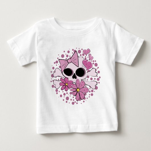 パンクガーリースカル ベビーTシャツ (正面)