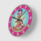 パンクガーリースカル ラウンド壁時計 (傾斜)