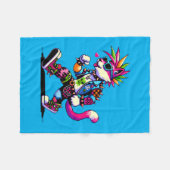 パンクキャットアティメクールント – Pixel Art Rebelデザイン フリースブランケット (正面(横))