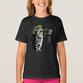 パンクキャット、楽しいグラフィックTシャツ Tシャツ