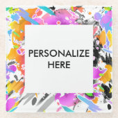 パンクグランジ(ばちゃばちゃ)跳ねるアート ガラスコースター (正面)