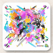 パンクグランジ（ばちゃばちゃ）跳ねるアート コースター (正面)