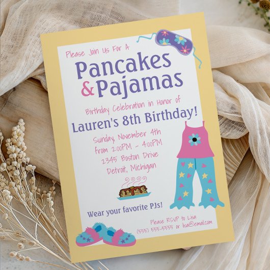パンクケーキとパジャマの誕生日パーティー 招待状