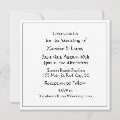 パンクゴシックレズビアンカップルビーチ結婚式 招待状 (裏面)