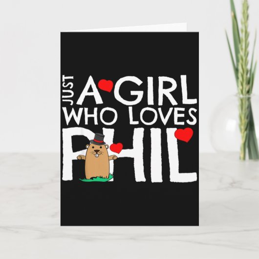 パンクシー・フィルのかわいいグラウンドホッグデー 2月2日 デザイン カード (正面)