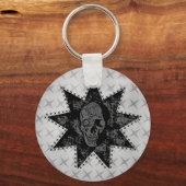 パンクスカルキーチェーン(グレー) キーホルダー (正面)