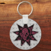 パンクスカルキーチェーン(ダークピンク) キーホルダー (正面)