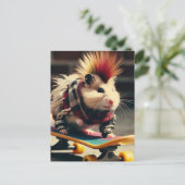 パンクスケートボードハムスター ポストカード (スタンド正面)