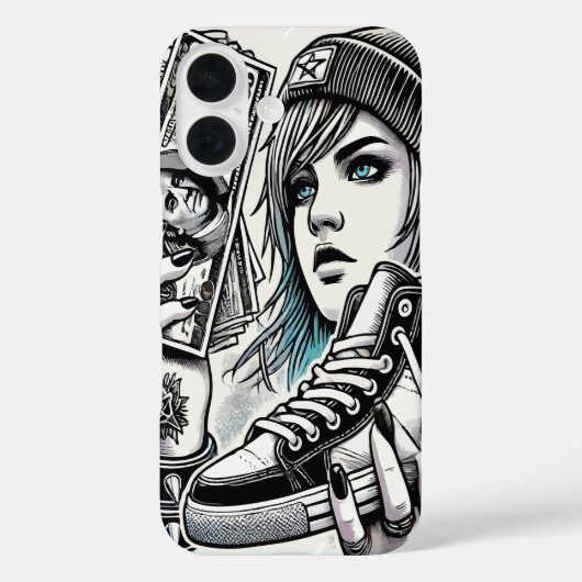 パンクスタイリッシュガール Case-Mate iPhoneケース (裏面)
